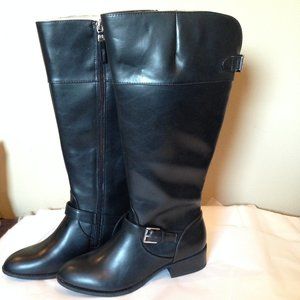 Chaps black calf leather boots, size 6.5
